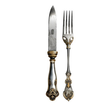 a silver fork and knife