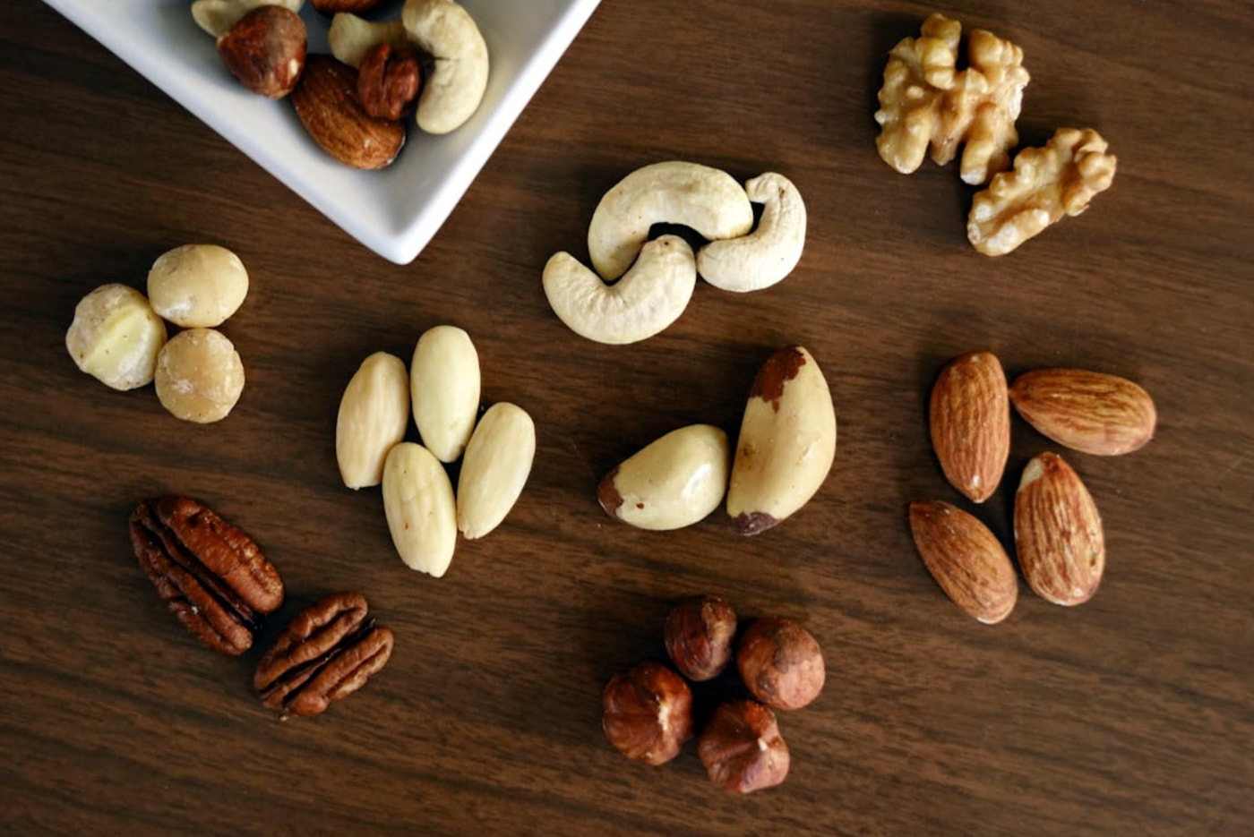 a group of different types of nuts