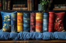 a stack of books on a shelf