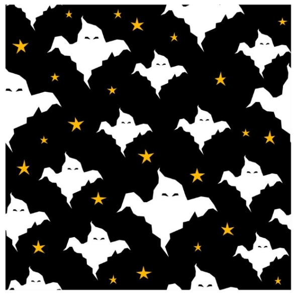 a pattern of ghosts and stars