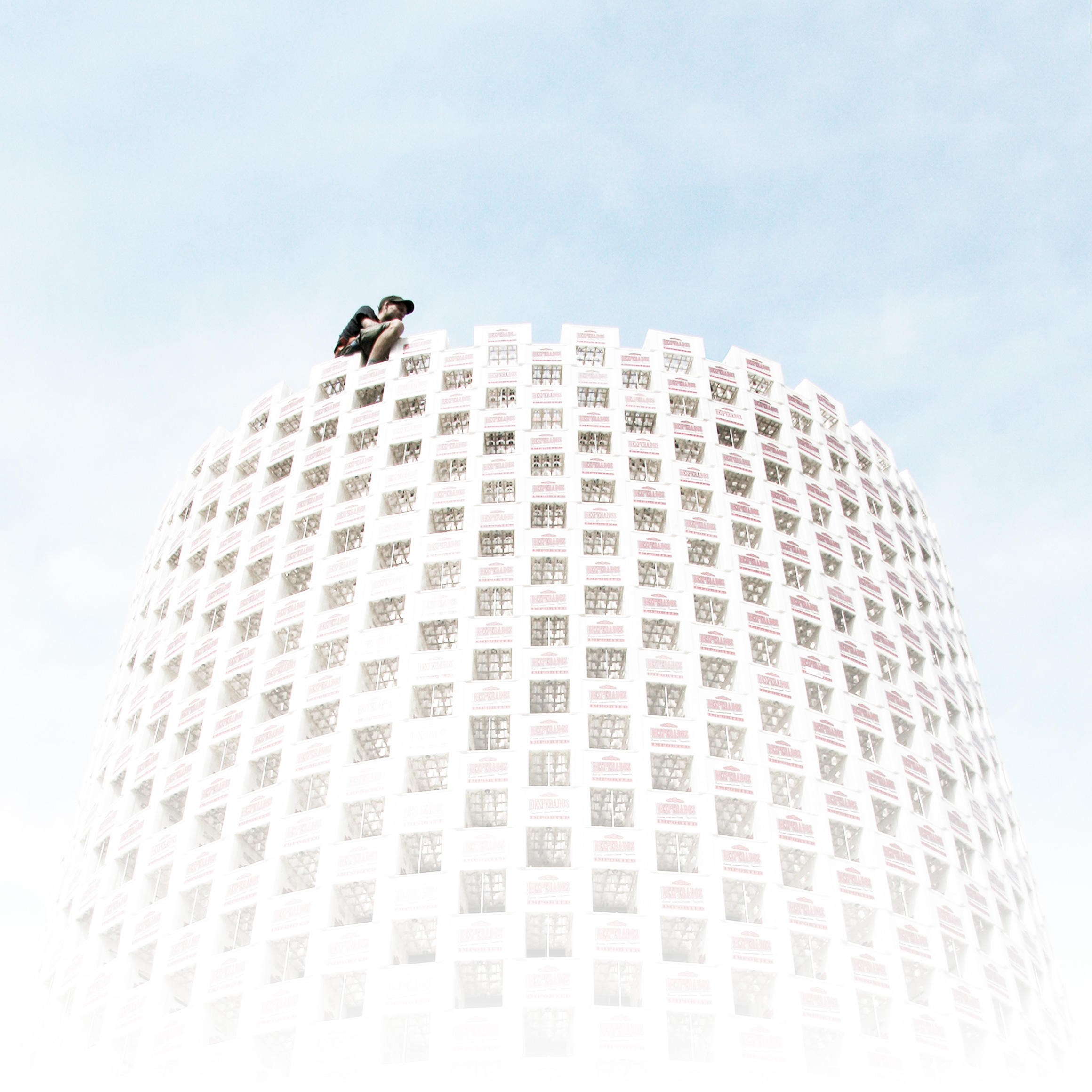 a person standing on top of a building