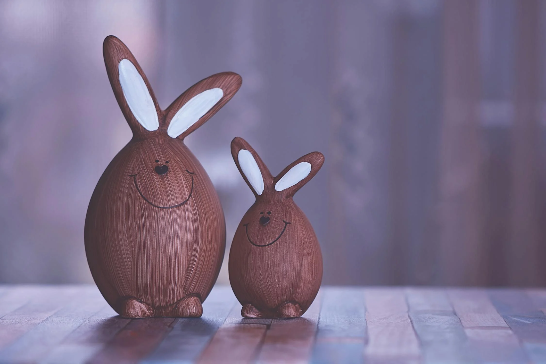 two rabbits on a table