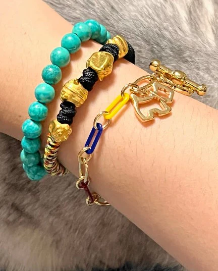 a bracelets on a person's wrist