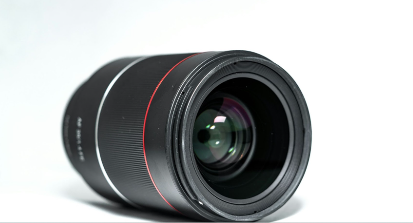 a close up of a camera lens