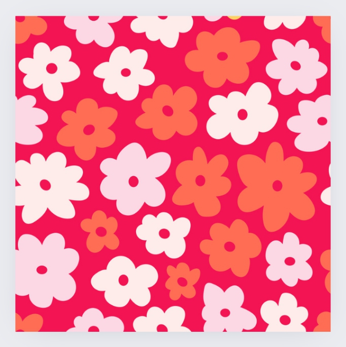 a red and white floral pattern