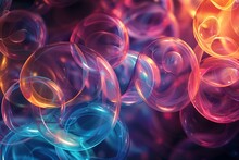 a group of bubbles in different colors