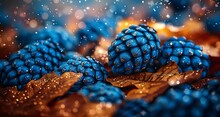 a pile of blue berries