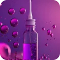 a purple liquid in a bottle