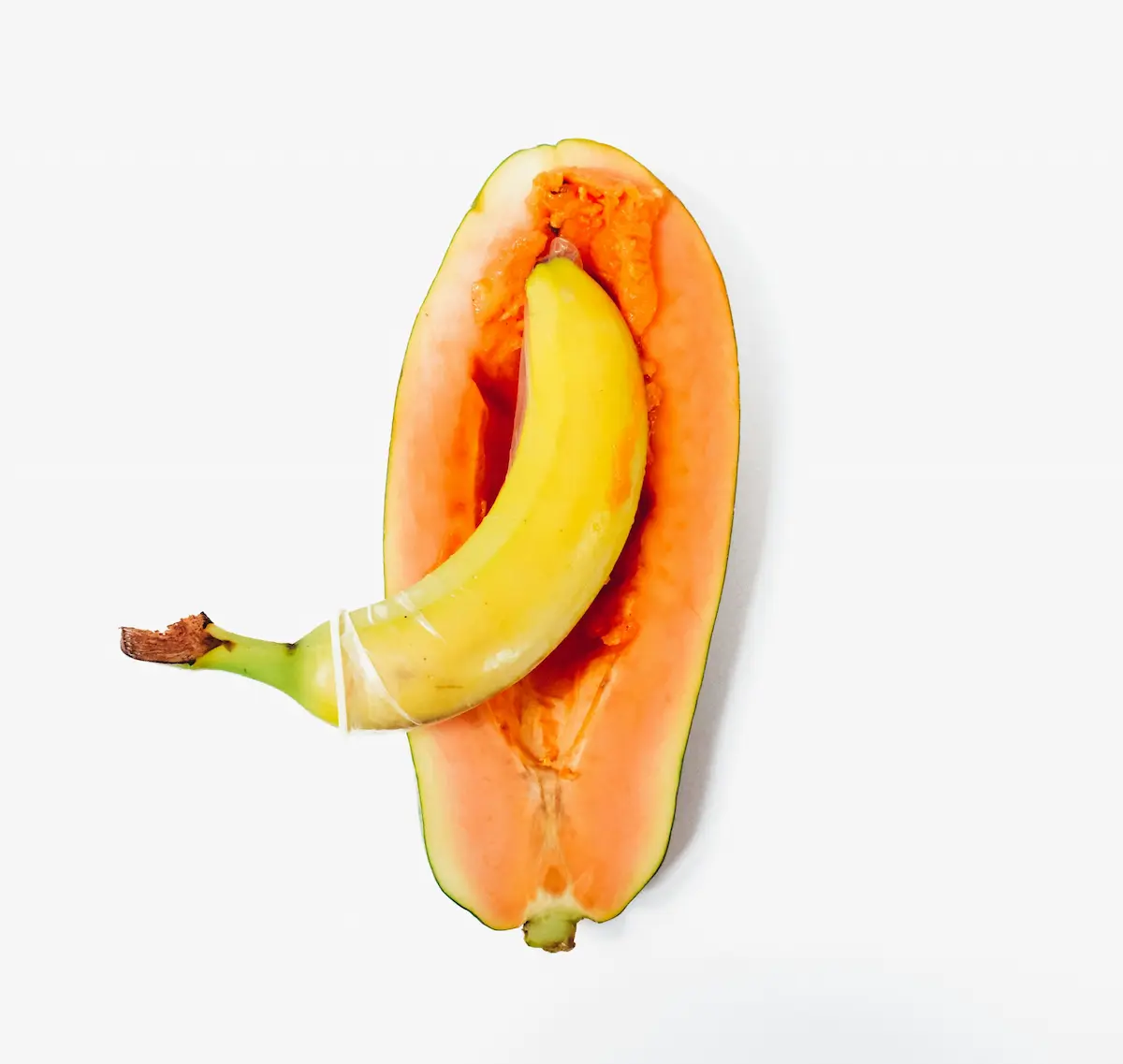 a banana in a papaya