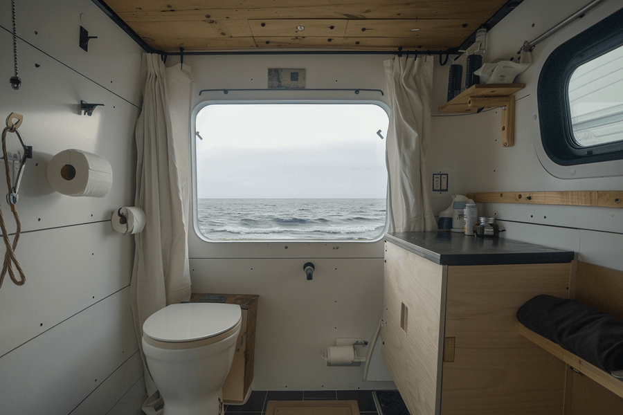 a bathroom with a window and a sink