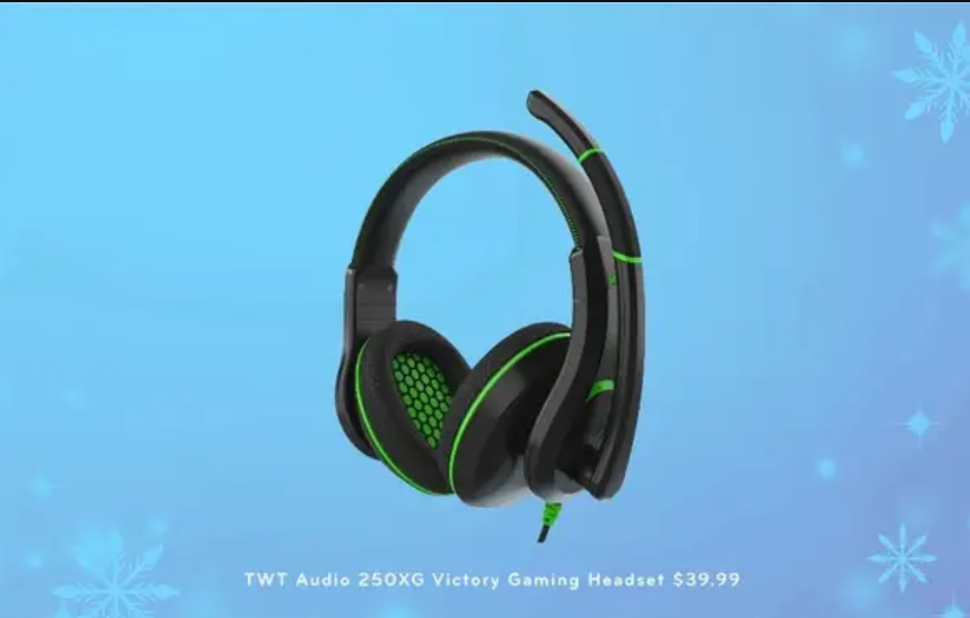 a black and green headphones