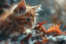 a cat and a dragon