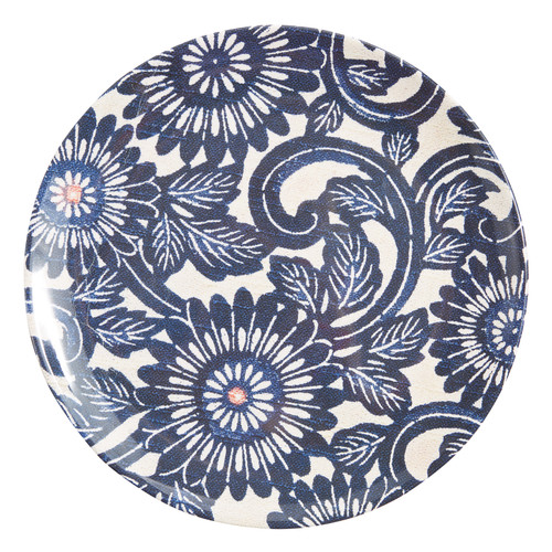 a plate with a floral design