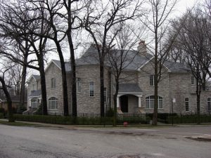 a house with trees in front of it