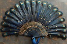 a peacock fan with feathers