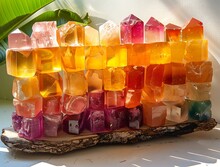 a group of colorful crystals