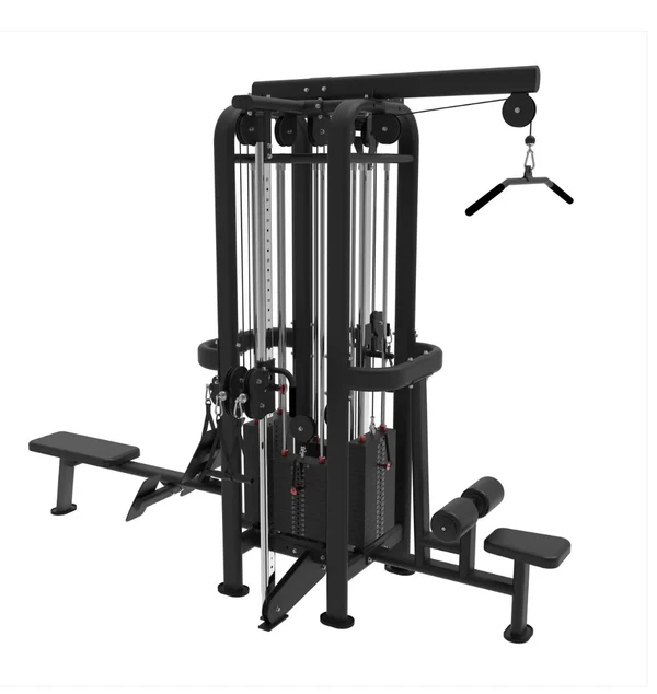 a black exercise machine with weights
