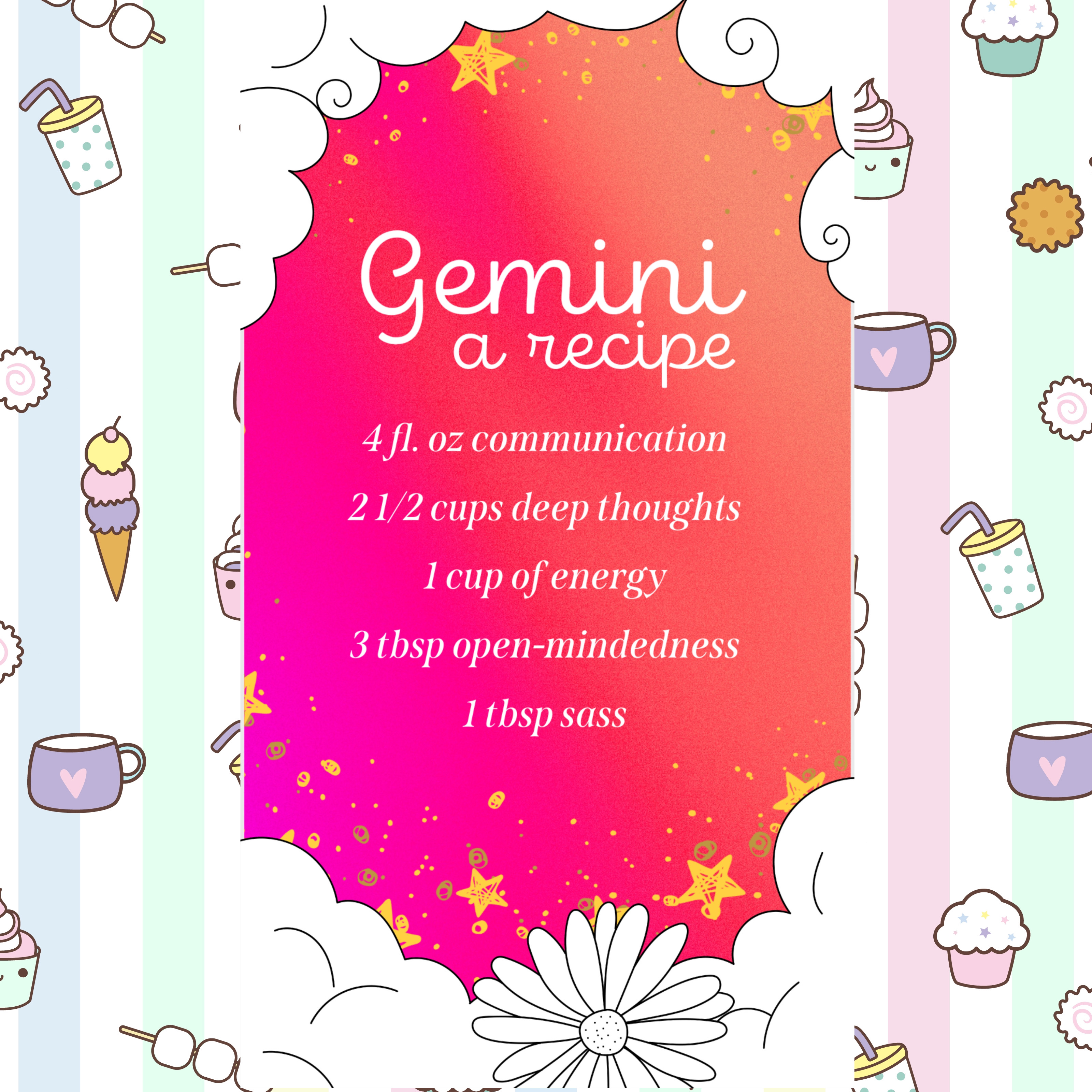 a recipe card with text