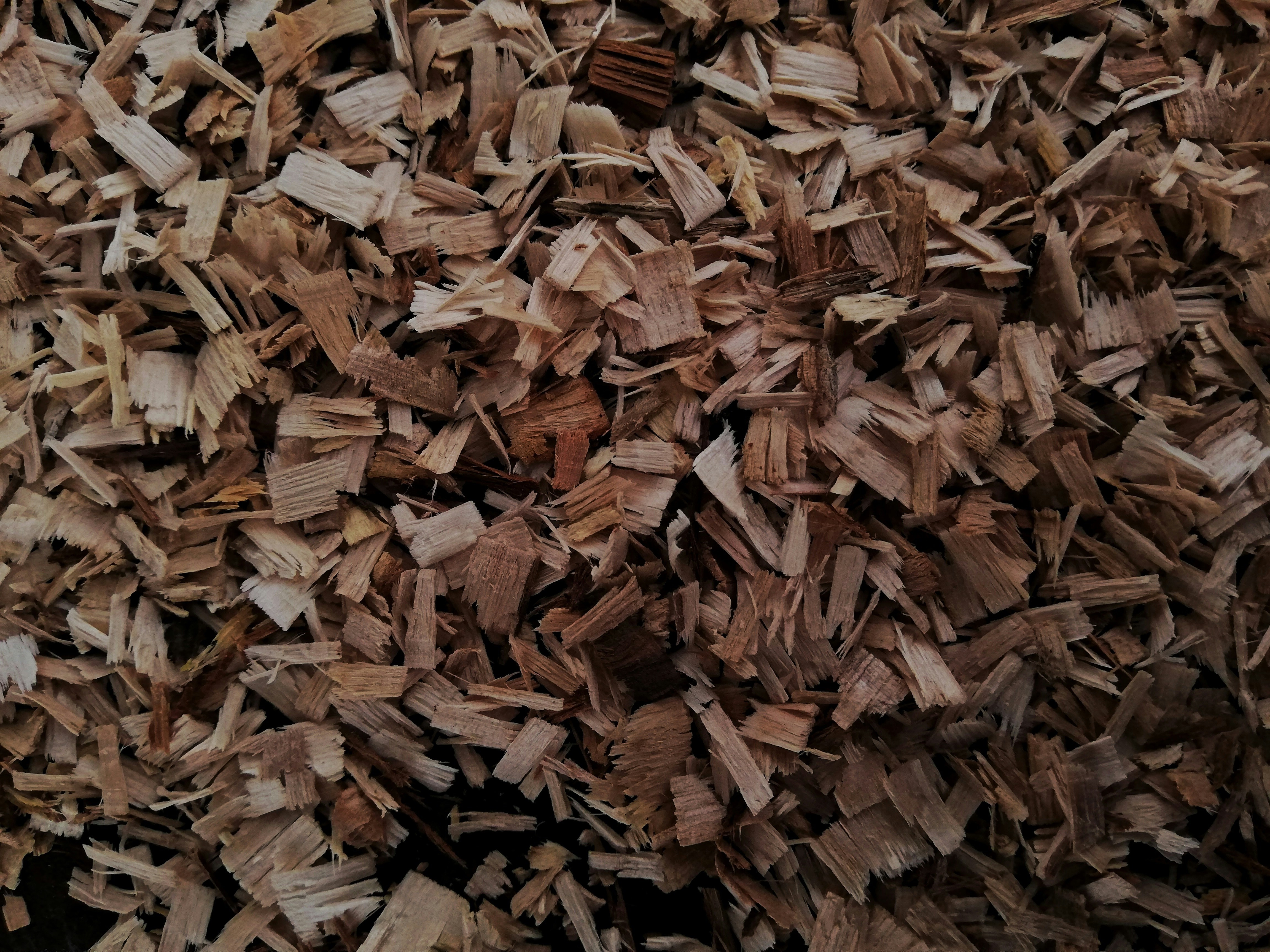 a pile of wood chips