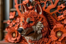 a sculpture of a fox