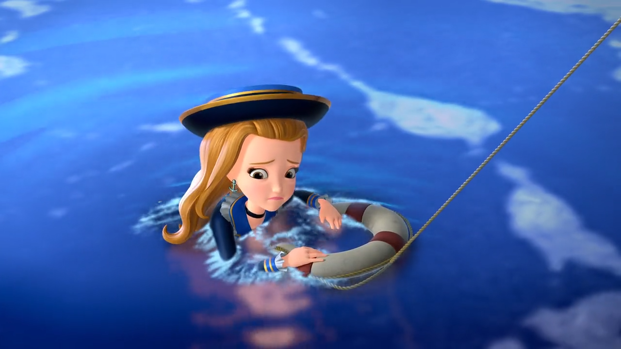 cartoon character in water