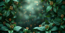 a green leaves with orange flowers