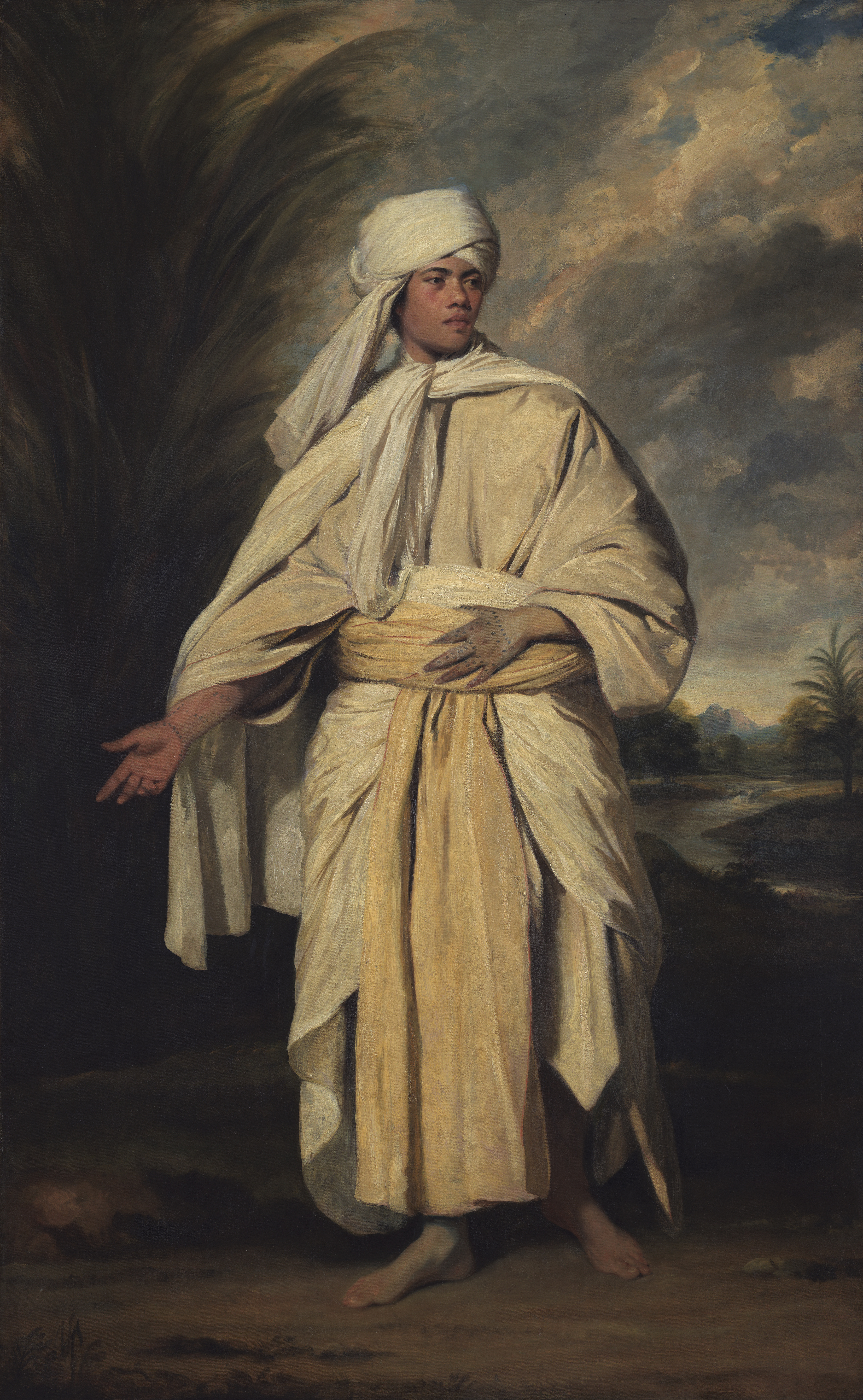 a painting of a man in a robe
