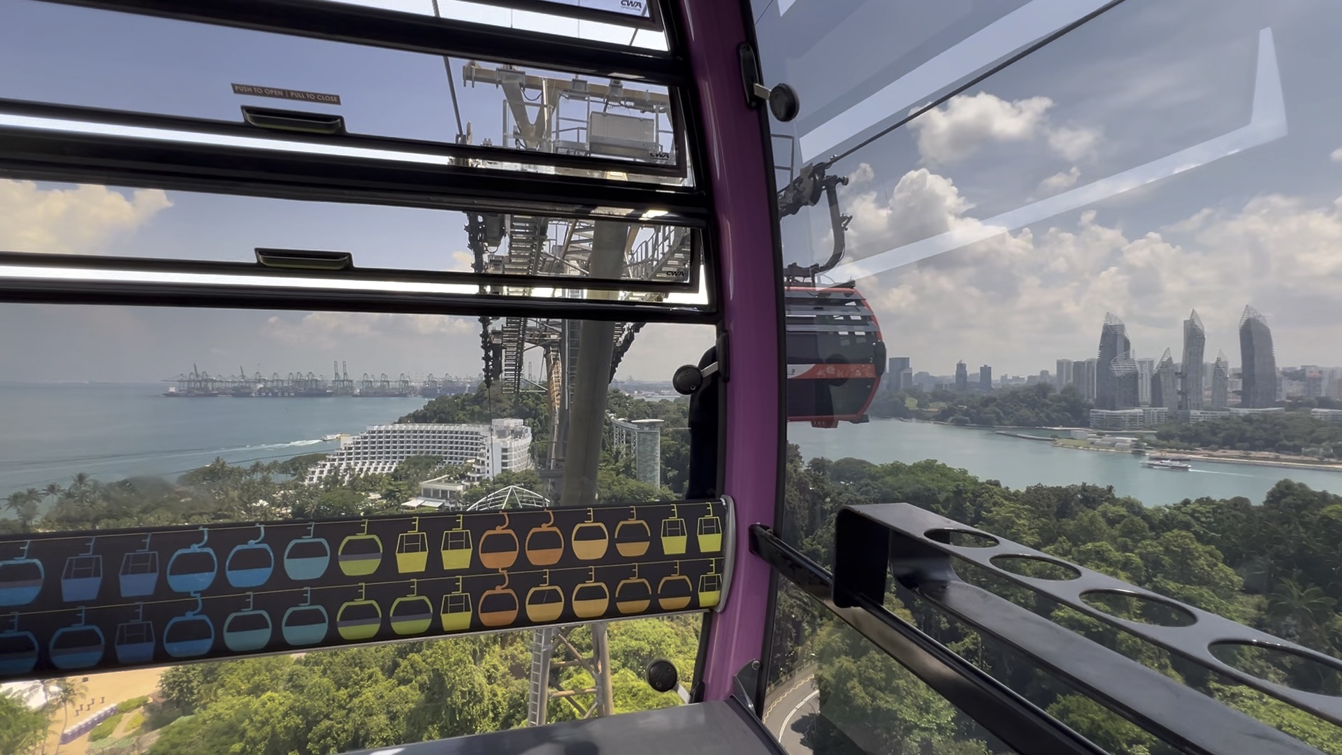 a view of a city from a ferris wheel