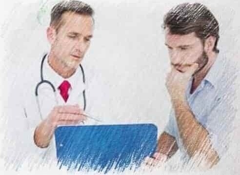 a doctor looking at a patient's file