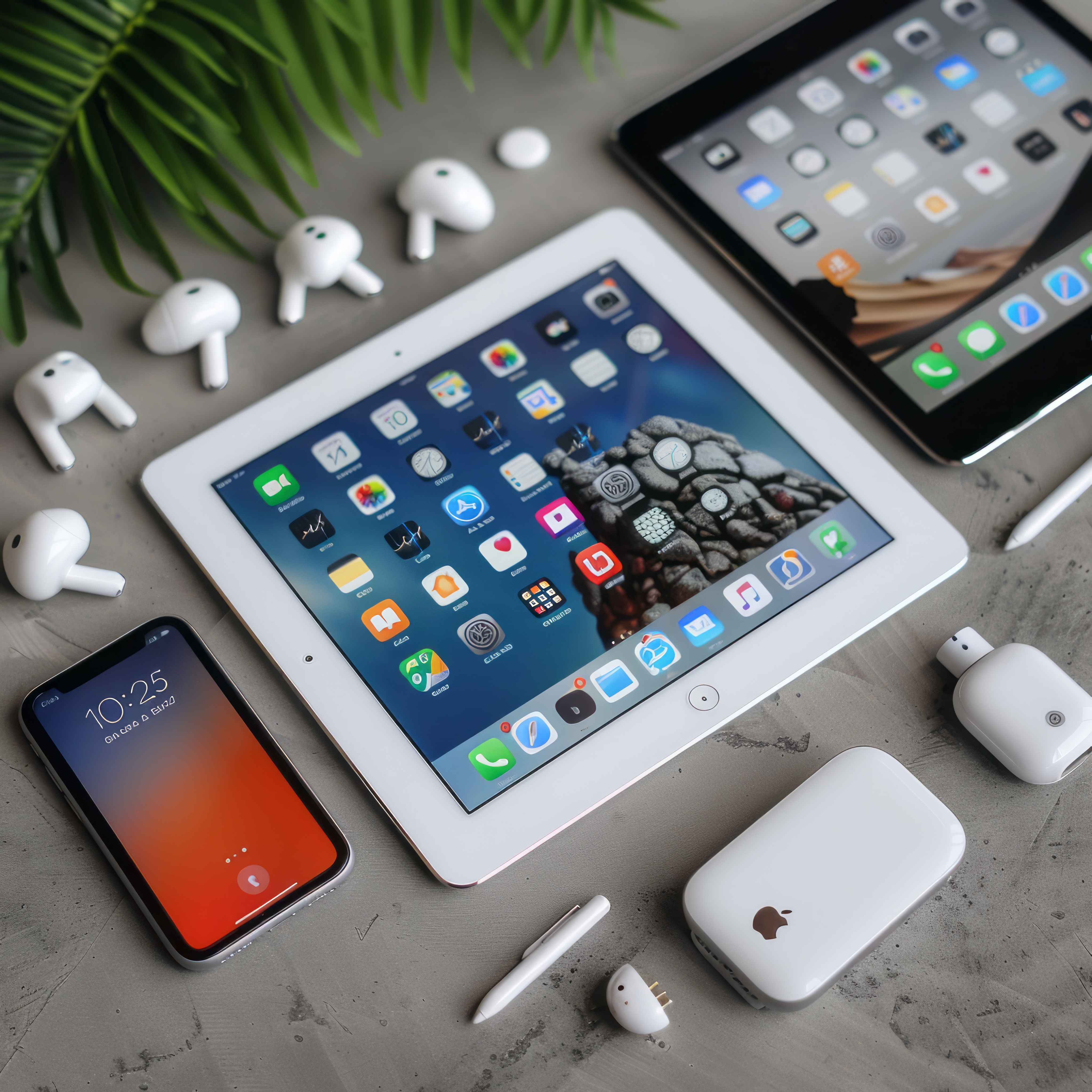 a group of electronic devices on a table