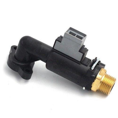 a black and gold valve with a grey square