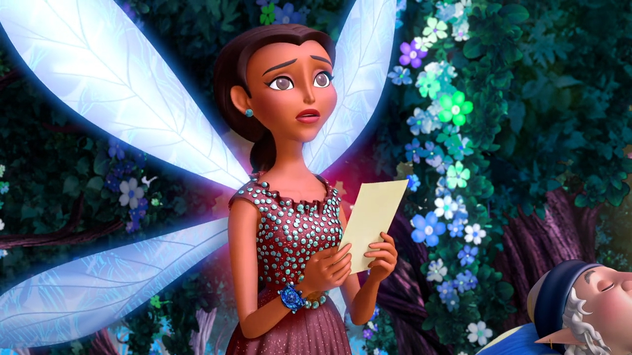 a cartoon of a fairy holding a piece of paper