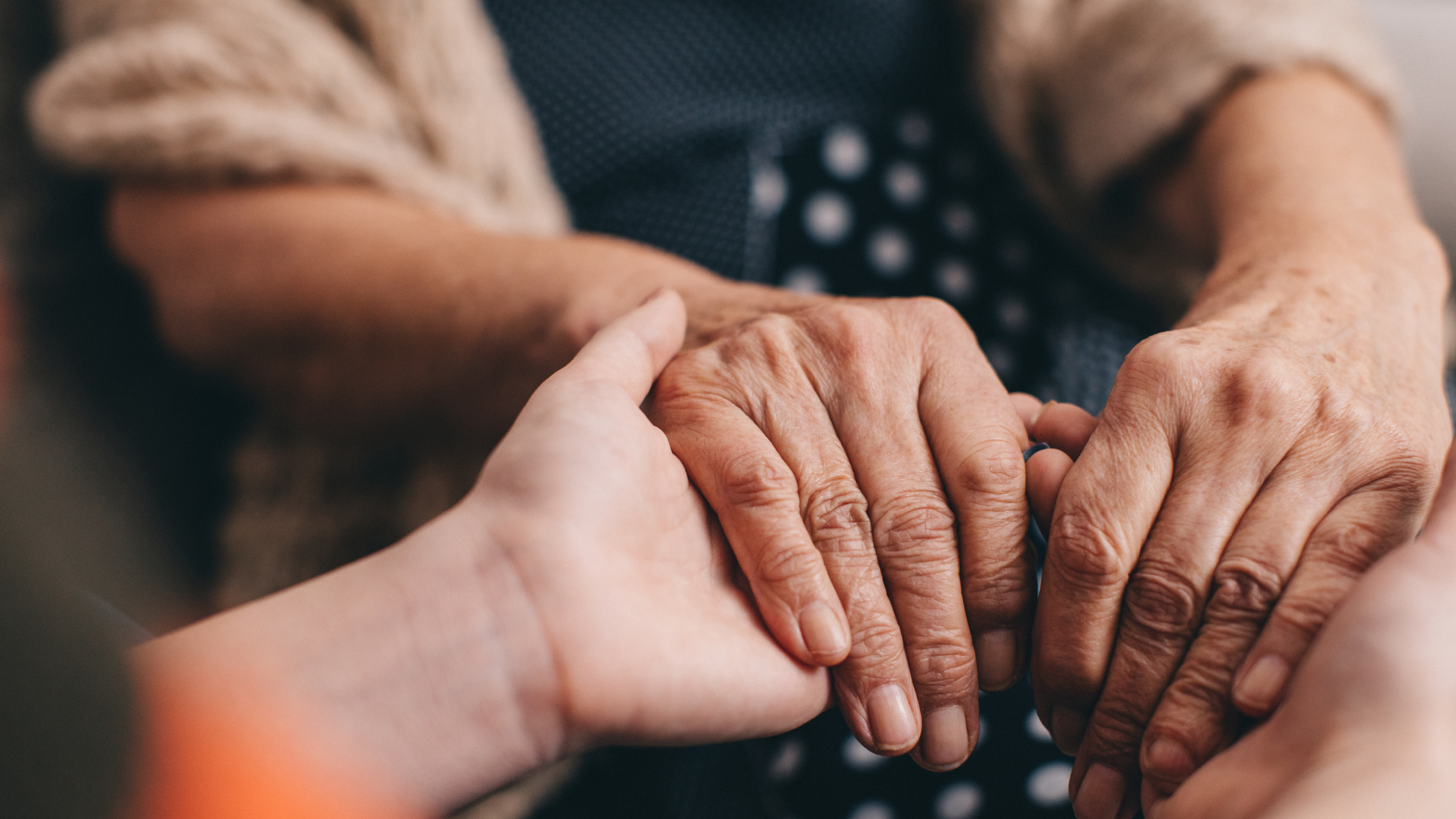 a close up of hands holding a child's hand