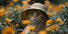 a cat wearing a hat