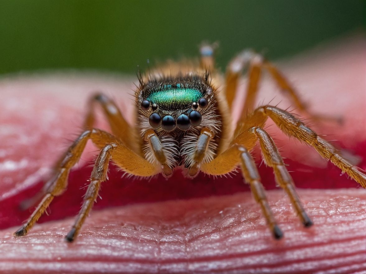 a close up of a spider