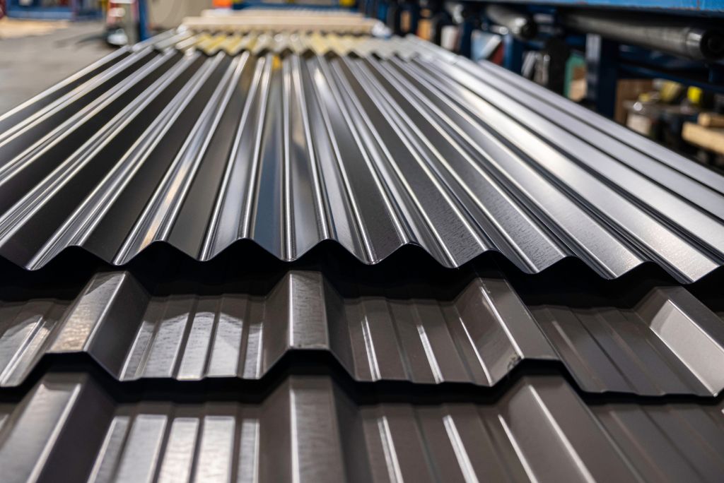 a group of metal roofing sheets