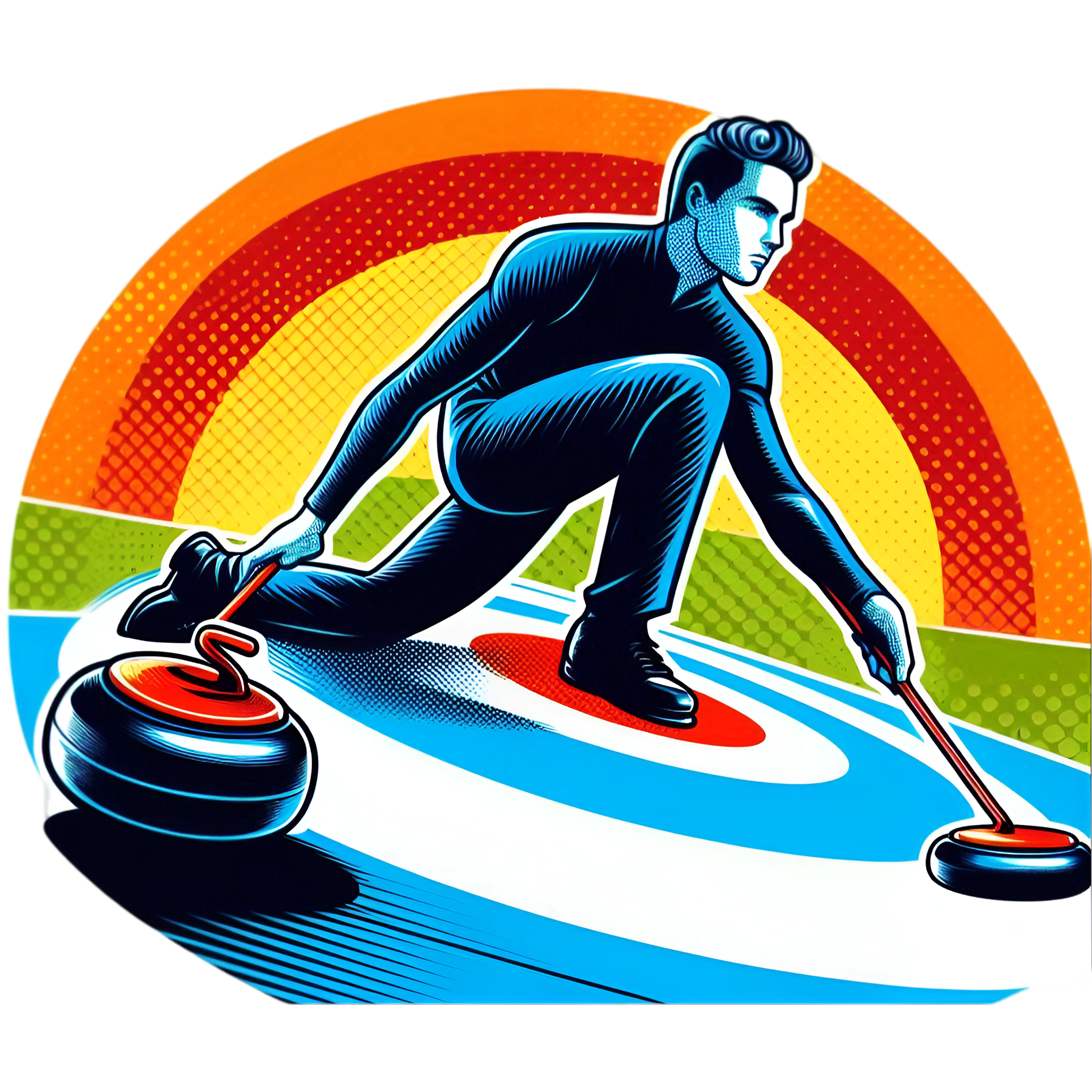 a man on a curling board