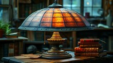 a lamp on a table