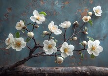 a white flowers on a branch