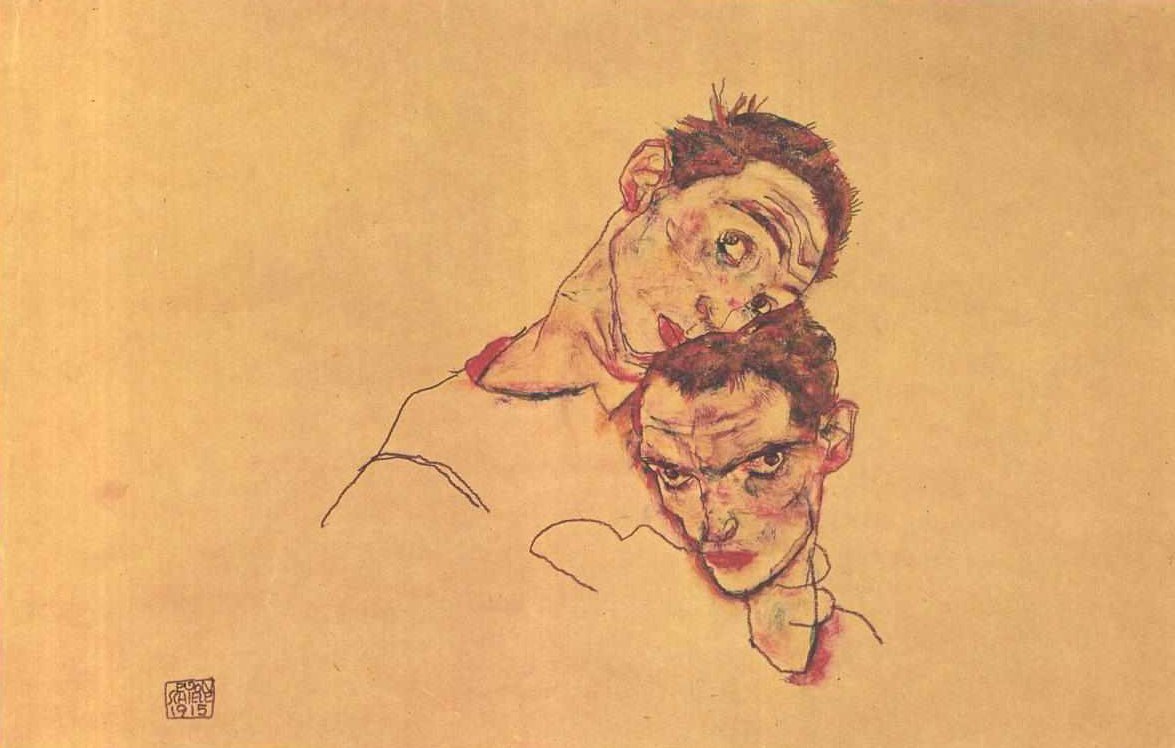 a drawing of two men