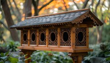 a bird house with many windows