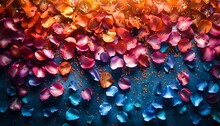 a pile of colorful petals