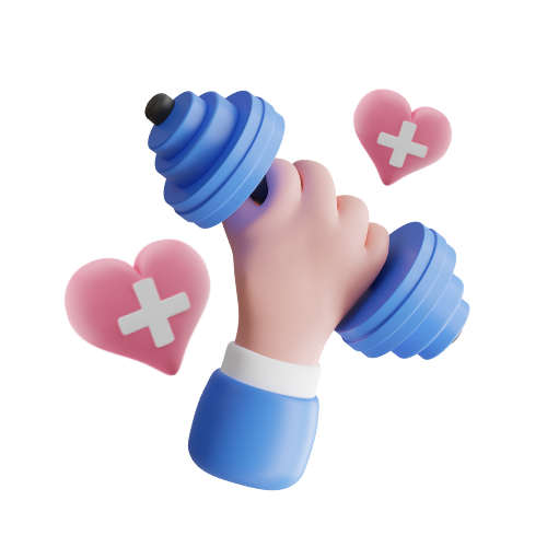 a cartoon of a hand lifting weights