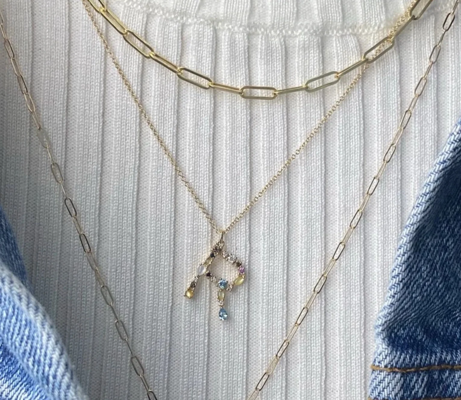 a necklaces on a shirt