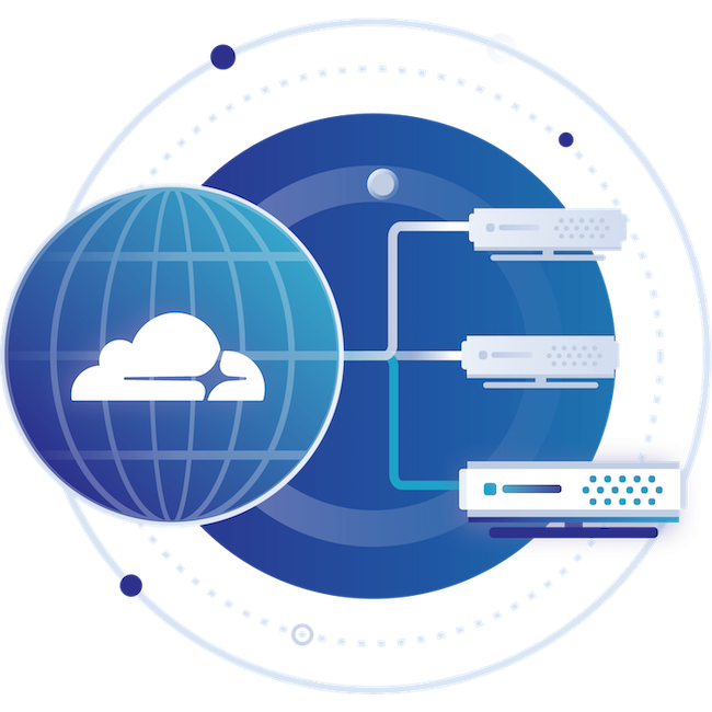 a computer network diagram with a globe and wires