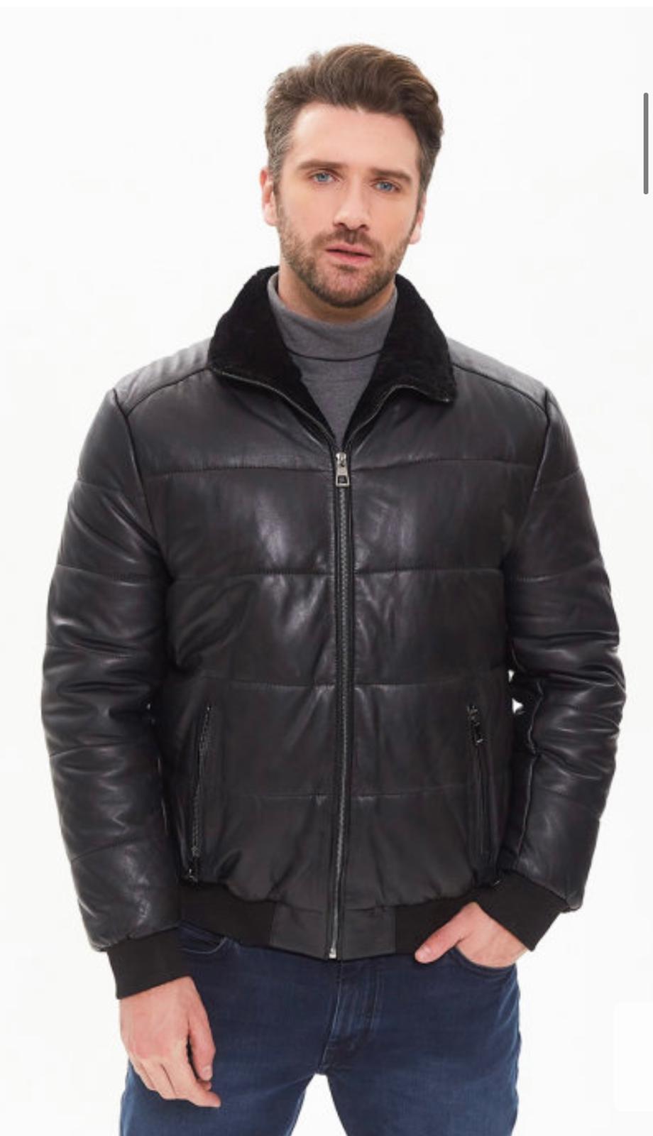 a man in a black jacket