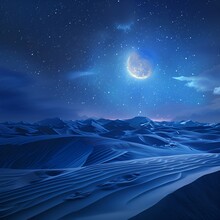 a snow covered mountains at night