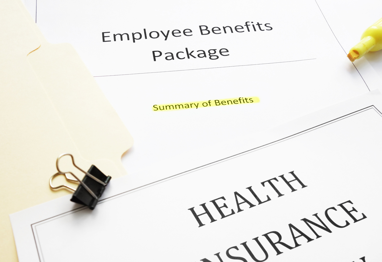 close-up of a health insurance package