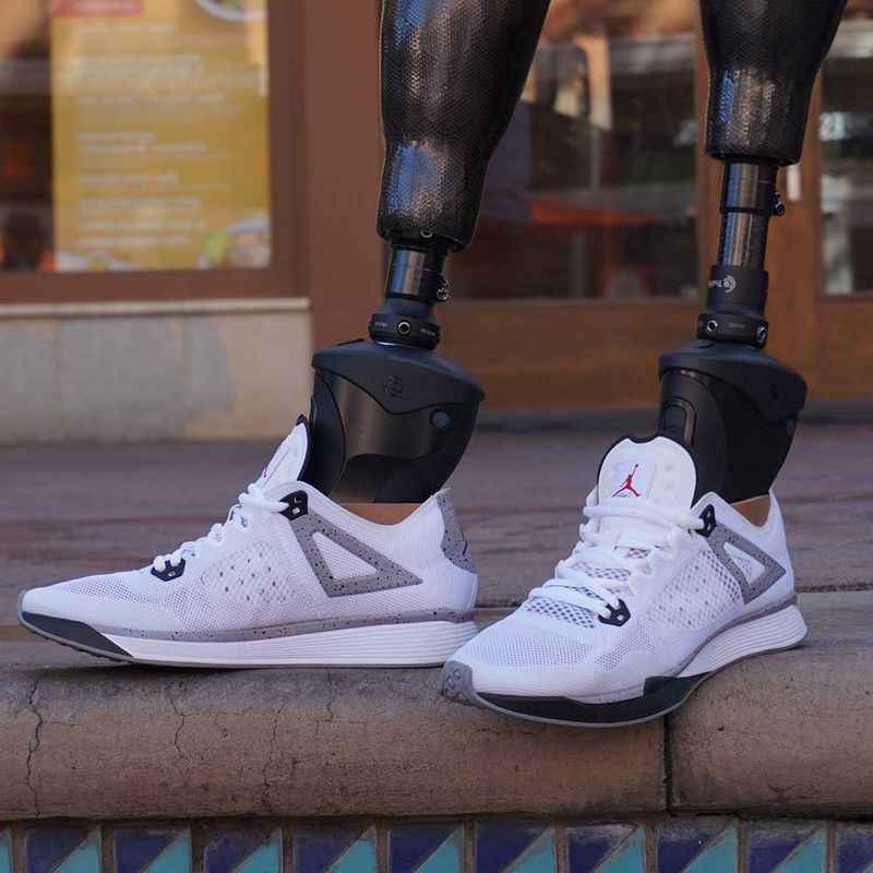 a pair of prosthetic legs