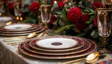 a plate and spoon on a table